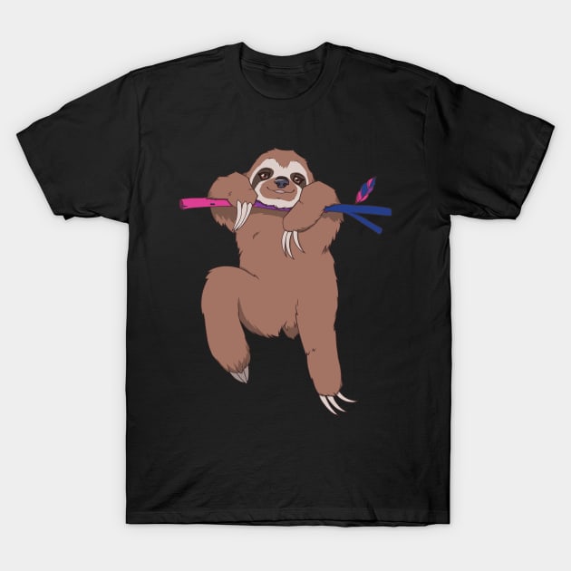 Bisexual Pride Sloth T-Shirt by saltuurn